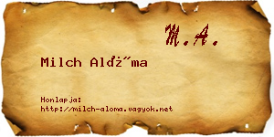 Milch Alóma névjegykártya